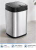 Stainless Steel Automatic Motion Sensor Trash Can, Touch-Free Rectangular Garbage Bin with Odor Sealing Ring
