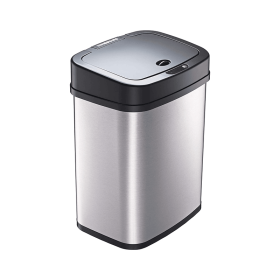 Stainless Steel Automatic Motion Sensor Trash Can, Touch-Free Rectangular Garbage Bin with Odor Sealing Ring (Style: style)
