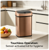 Stainless Steel Automatic Motion Sensor Trash Can, Touch-Free Rectangular Garbage Bin with Odor Sealing Ring