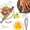 Wooden handle silicone cooking utensils, heat-resistant non-stick kitchen tools including spoon rests, egg beaters, tongs and spatulas