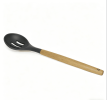 Wooden handle silicone cooking utensils, heat-resistant non-stick kitchen tools including spoon rests, egg beaters, tongs and spatulas