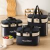 3 Sizes Thermal Insulated Lunch Box Bag, Two-Tone Waterproof Oxford Meal Carrier with Side Mesh Pocket