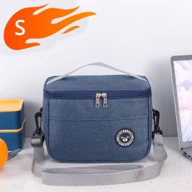 Thickened aluminum foil insulated lunch bag, compatible with heated lunch boxes (Color: blue  S)
