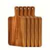 5pcs High-quality Pizza Boards With Handles, 13 Inches X 7 Inches, Natural Pizza Service Board, Suitable For Homemade Pizza