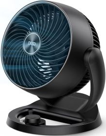 Fan for Bedroom, 12 Inches, 70ft Powerful Airflow, 25db Quiet Table Air Circulator Fans for Whole Room, 120° Adjustable Tilt, 3 Speeds (Color: Black)