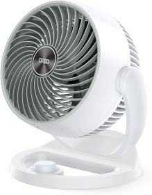 Fan for Bedroom, 12 Inches, 70ft Powerful Airflow, 25db Quiet Table Air Circulator Fans for Whole Room, 120° Adjustable Tilt, 3 Speeds (Color: White)