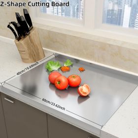 Stainless Steel Cutting Boards for Kitchen, Lipped stainless steel cutting board. Large cutting board suitable for meat, fruits, vegetables, bread (size: 40cm×60cm/15.75×23.62inch)