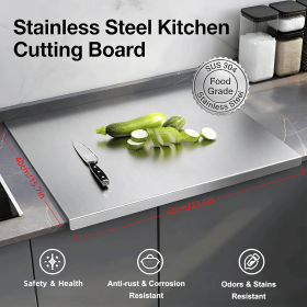 Stainless Steel Cutting Board for Kitchen - Large 304 Chopping Boards, Suitable for Meat Vegetables Bread and Baking,Kitchen Accessories, (size: 40cm*60cm)