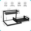 Under Sink Organizer, Pull Out Cabinet Storage 2 Tier Slide Out Sink Shelf, Kitchen Organizers and Storage, Black, 1 Pack