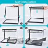 Under Sink Organizer, Pull Out Cabinet Storage 2 Tier Slide Out Sink Shelf, Kitchen Organizers and Storage, Black, 1 Pack