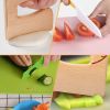 8 Pcs Wooden Kitchen Knife Set for Kids - Includes Safe Knives, Serrated Plastic Knives, Potato Slicers, Sandwich Cutter, Peeler and Cutting Board