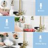 3-in-1 Kitchen Faucet with Press-Type Glass Rinser, High-Arc Pull-Down Sprayer Faucet, 3 Function Spray Mode for Modern Kitchen Sink