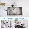 3-in-1 Kitchen Faucet with Press-Type Glass Rinser, High-Arc Pull-Down Sprayer Faucet, 3 Function Spray Mode for Modern Kitchen Sink