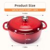 6 Quart Enamel Cast Iron Dutch Oven with Moisture-Sealing Lid for Bread Baking Braising And Slow Cooking, Dual Handles, Oven Safe