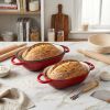 Kitchen Multi-usage Cast Iron Pot with Handles for Bread Baking