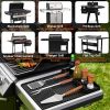 Silicone Tools Mat for Griddle Kitchen Cooking Baking Countertop-Side Shelf Spatula Mat with Drip Pad for Blackstone Weber Traeger Pit Boss Flat Top G