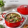 6 Quart Pot with Lid and Dual Handles for Stews/Roasting
