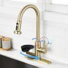 3-in-1 Kitchen Faucet with Press-Type Glass Rinser, High-Arc Pull-Down Sprayer Faucet, 3 Function Spray Mode for Modern Kitchen Sink
