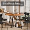 Round table, suitable for 4 to 6 people, a space-saving kitchen table with double-layer storage function, metal base frame