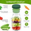Salad Container with Side Opening, Leak-Resistant Design with Dressing Cup & Lid, Dishwasher & Freezer Safe for Office, Travel & Outdoors (green)